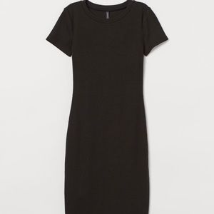 H&M Ribbed Jersey Dress - Black